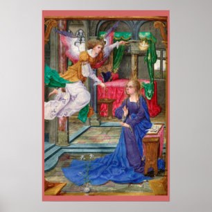 Poster ange de l'Annonciation et Marie art religieux médi
