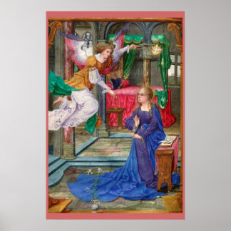 Poster ange de l'Annonciation et Marie art religieux médi