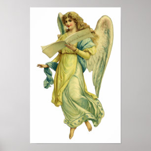 Poster Ange de Noël victorien, Gloria in Excelsis Deo