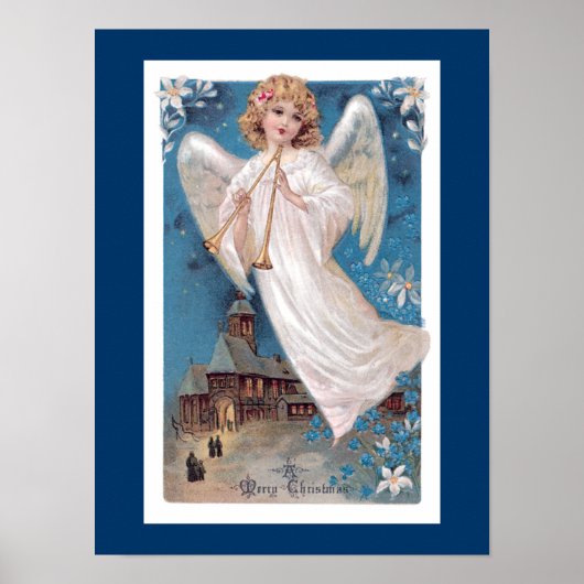 Poster Ange de Noël Vintage (Devant)