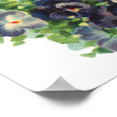 Poster Ange de Pâques victorien avec Fleurs de Pansy Viol (Coin)