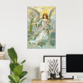 Poster Ange en bleu (Bureau à domicile)