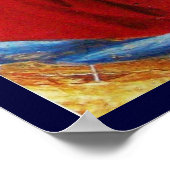 POSTER ANGE EN OR ROUGE ET BLEU (Coin)