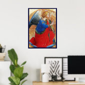 POSTER ANGE EN OR ROUGE ET BLEU (Bureau à domicile)