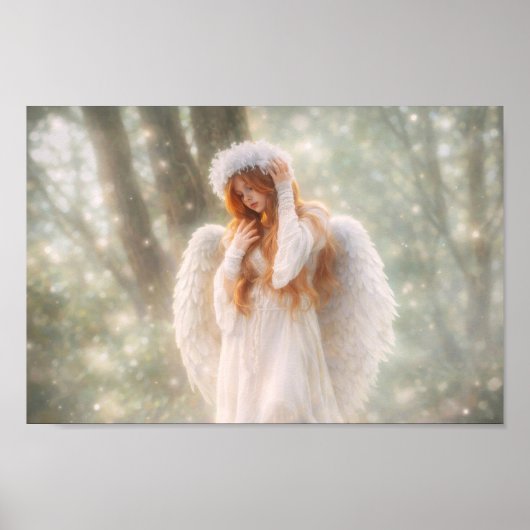 Poster Ange éthéré dans la forêt (Devant)