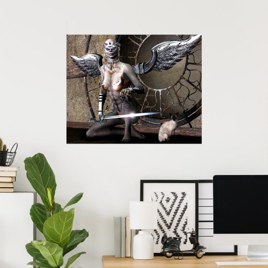 Poster ange gothique (Bureau à domicile)