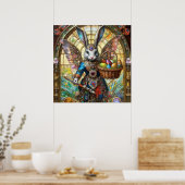 Poster ange guerrier lapin de Pâques steampunk (Cuisine)