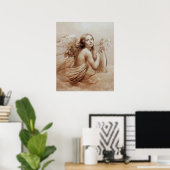 POSTER ANGE JOUE LA LYRE SUR LES NUAGES (Bureau à domicile)
