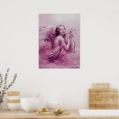 POSTER ANGE JOUER LYRA SUR LES NUAGES (Cuisine)