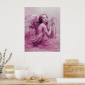 Poster ANGE JOUER LYRA SUR LES NUAGES Rose (Cuisine)