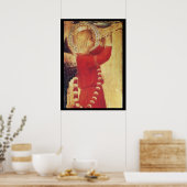 POSTER ANGE MUSICAL EN ROUGE ET OR (Cuisine)