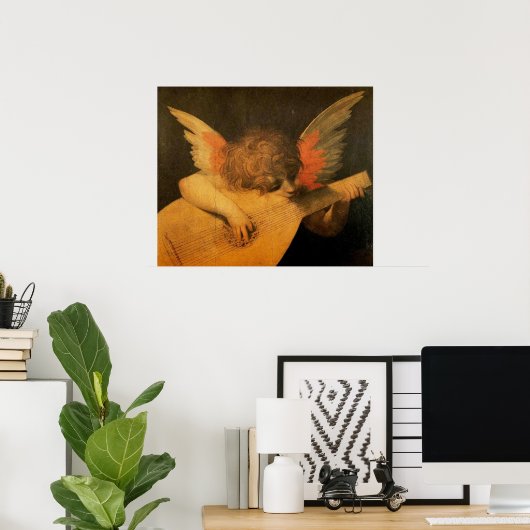 Poster ange musicien jeu lute par Rosso Fiorentino (Bureau à domicile)