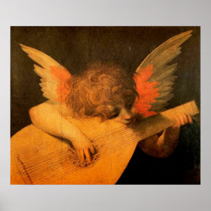 Poster ange musicien jeu lute par Rosso Fiorentino