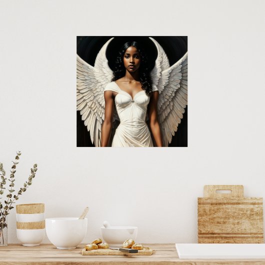 Poster Ange Noir Avec Art Peau Noire (Cuisine)