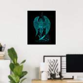 Poster Ange , perdu dans l'Amour , Design noir et vert (Bureau à domicile)