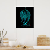 Poster Ange , perdu dans l'Amour , Design noir et vert (Cuisine)