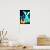 Poster Ange protégeant deux petits enfants la nuit (Cuisine)