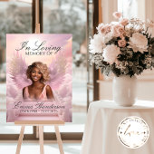 Poster Ange rose ailes signe de bienvenue