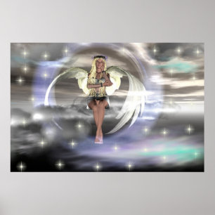 Poster Ange sur un nuage