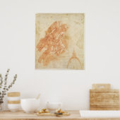 Poster Ange suspendu et esquisse architecturale, c.1600 (Cuisine)