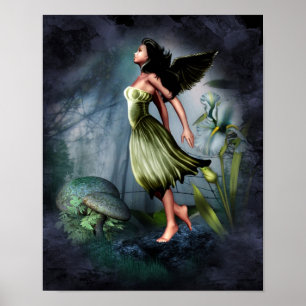 Poster Ange vert de jardin