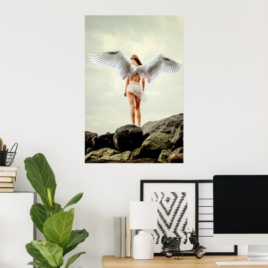 Poster Angel à la plage (Bureau à domicile)
