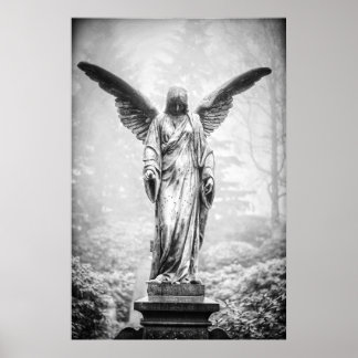 Poster Angel avec ailes étirées sculpté