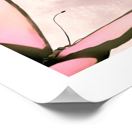 Poster Angel avec papillons Peinture sur papier d'art per (Coin)