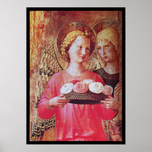 POSTER ANGEL AVEC ROSES
