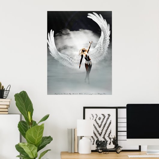 Poster Angel Dans Les Nuages Par Michelle Wilder (Bureau à domicile)