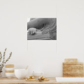 Poster "Angel de deuil" en noir et blanc (Cuisine)