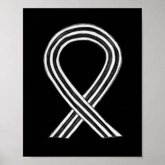 Poster Angel du ruban de sensibilisation blanc et  (Devant)