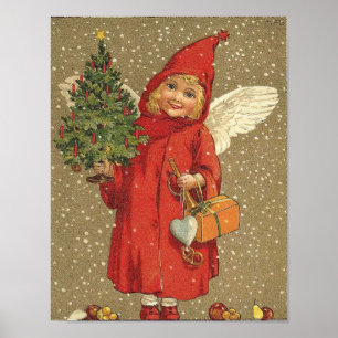 Poster Angel en manteau rouge