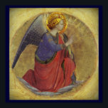 Poster Angel en or<br><div class="desc">Art vintage du XVe siècle par Fra Angelico. Image représentant un ange sur les genoux avec une fronde de palme. "Ange de l'Annonciation" "Verkundigungsengel"</div>