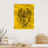 Poster Angel en style tatouage (Cuisine)