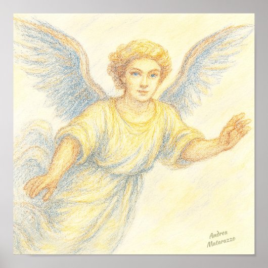 Poster Angel en vol avec le sourire (Devant)