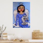 Poster Angel et chat sur un nuage (Cuisine)