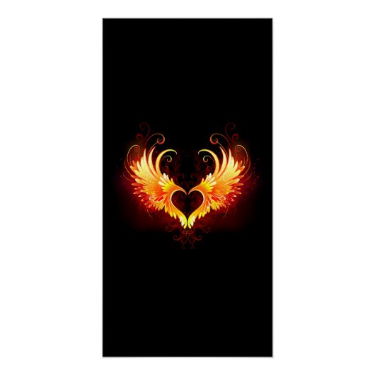 Poster Angel Fire Heart with Wings (Devant)