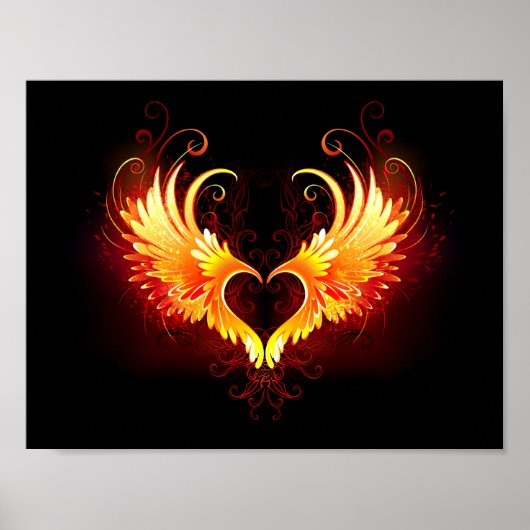 Poster Angel Fire Heart with Wings (Devant)