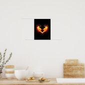 Poster Angel Fire Heart with Wings (Cuisine)