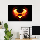 Poster Angel Fire Heart with Wings (Bureau à domicile)