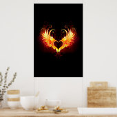 Poster Angel Fire Heart with Wings (Cuisine)