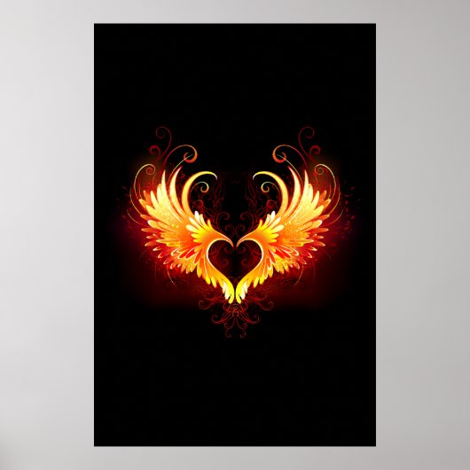 Poster Angel Fire Heart with Wings (Devant)