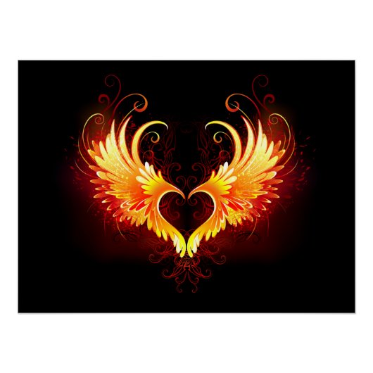 Poster Angel Fire Heart with Wings (Devant)