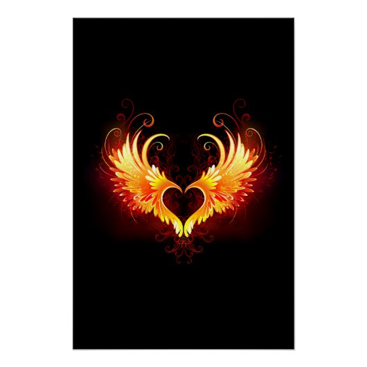 Poster Angel Fire Heart with Wings (Devant)