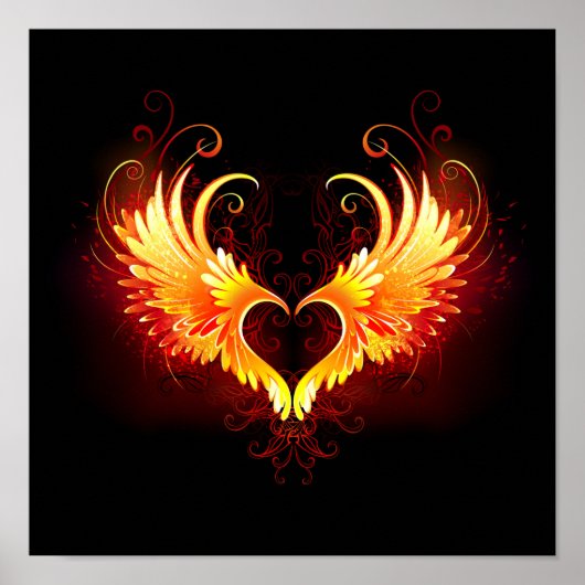 Poster Angel Fire Heart with Wings (Devant)