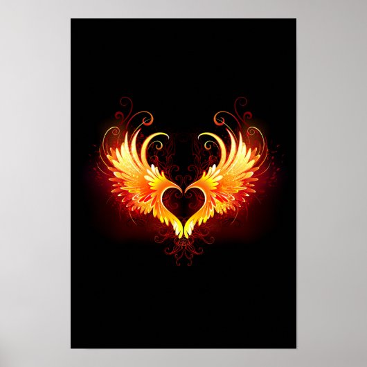 Poster Angel Fire Heart with Wings (Devant)