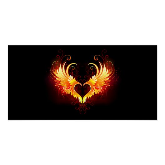 Poster Angel Fire Heart with Wings (Devant)