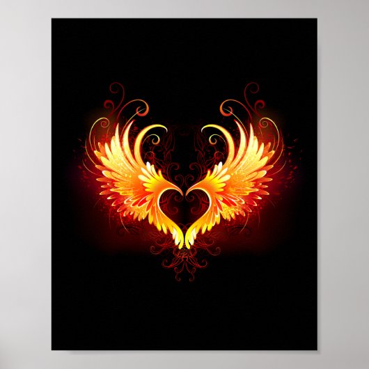 Poster Angel Fire Heart with Wings (Devant)