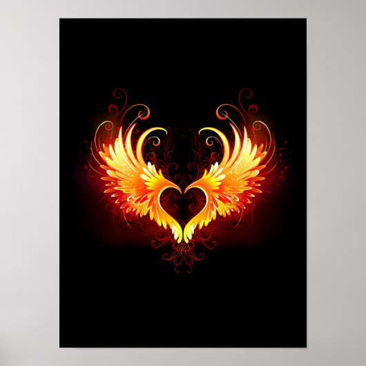 Poster Angel Fire Heart with Wings (Devant)